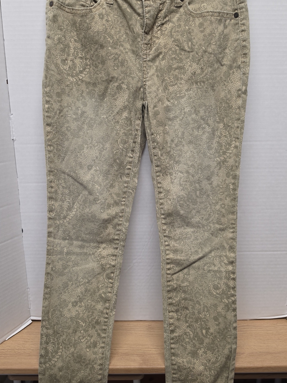 Faded Glory Olive Paisley Skinny Jeans